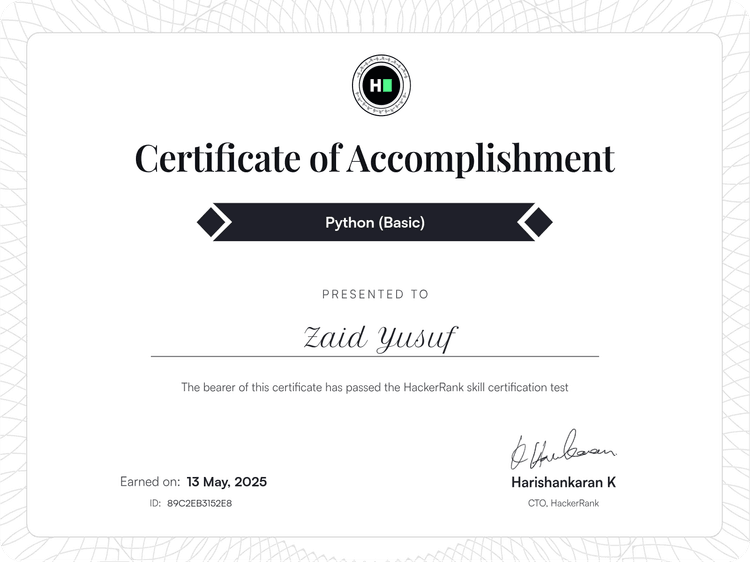 Certified Python Developer